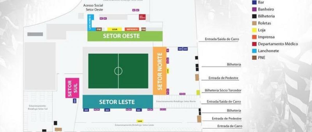 Kaart van de Arena Botafogo