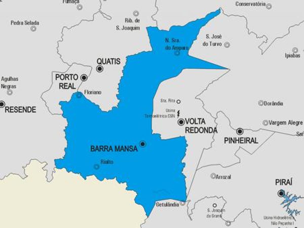 Kaart van Barra Mansa gemeente