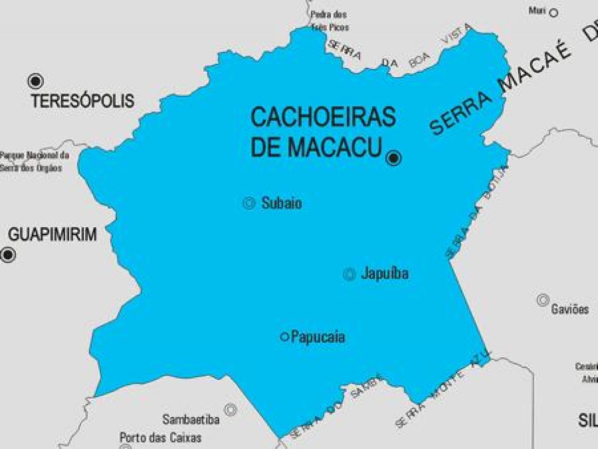 Kaart van Cachoeiras de Macacu gemeente