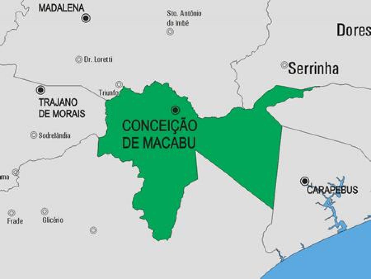 Kaart van Conceição de Macabu gemeente