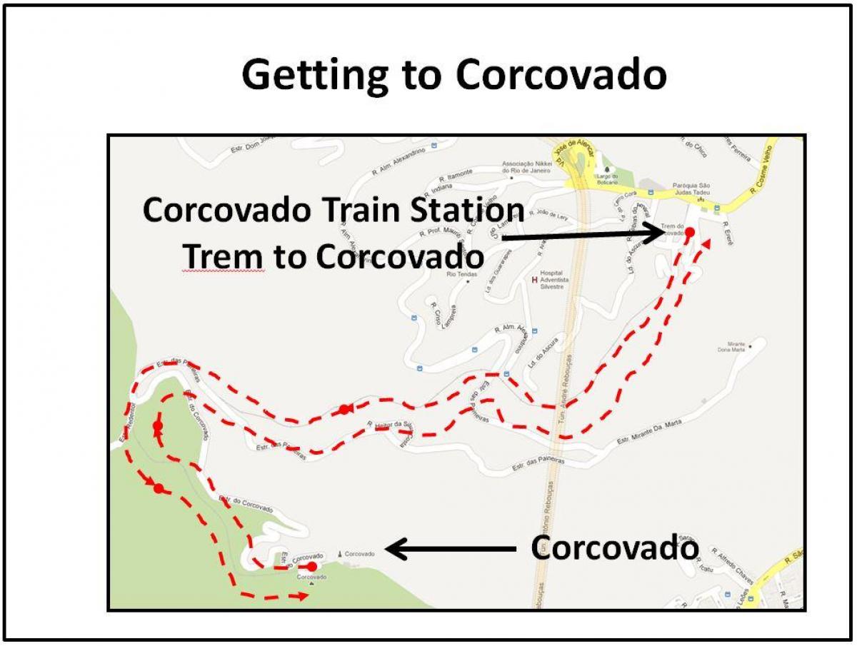 Kaart van Corcovado trein
