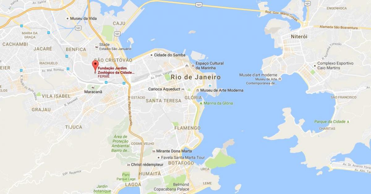 Kaart van de Zoo van Rio de Janeiro