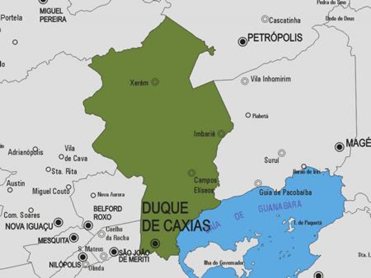 Kaart van Duque de Caxias gemeente