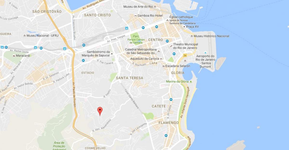 Kaart van de favela Mangueira