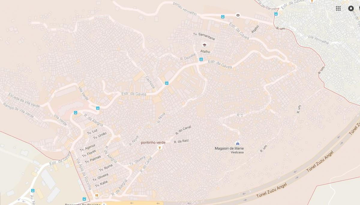 Kaart van de favela Rocinha