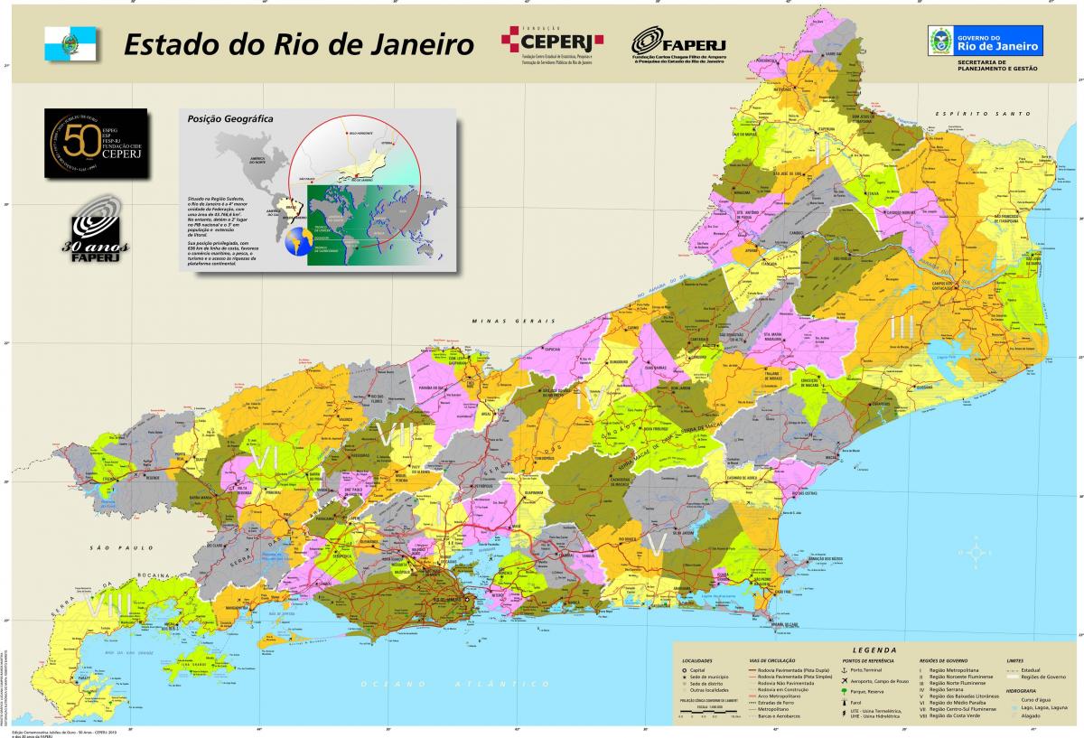 Kaart van de gemeenten in Rio de Janeiro