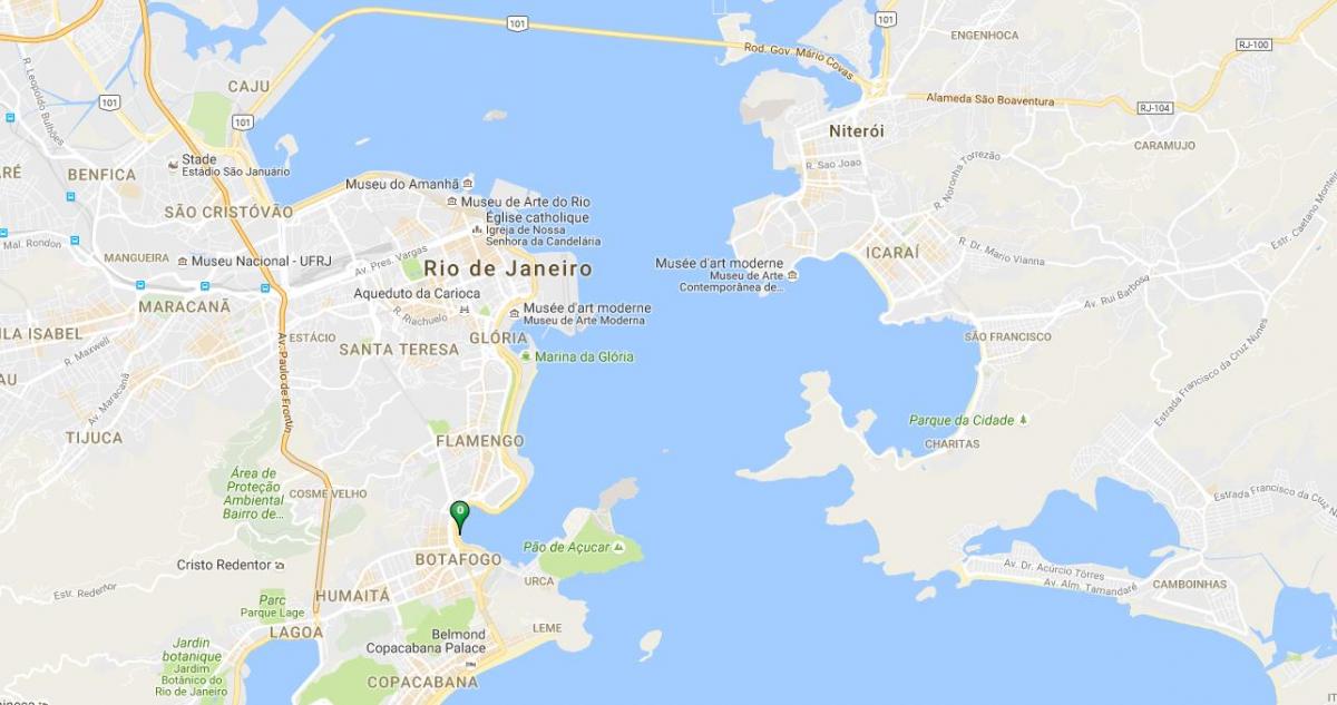Kaart van het Botafogo-strand