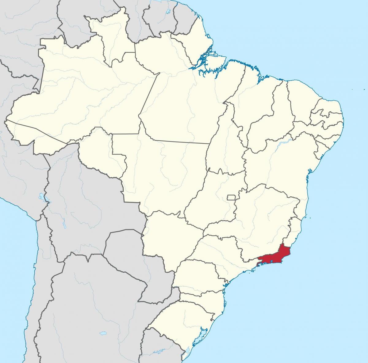 Kaart van de Staat Rio de Janeiro