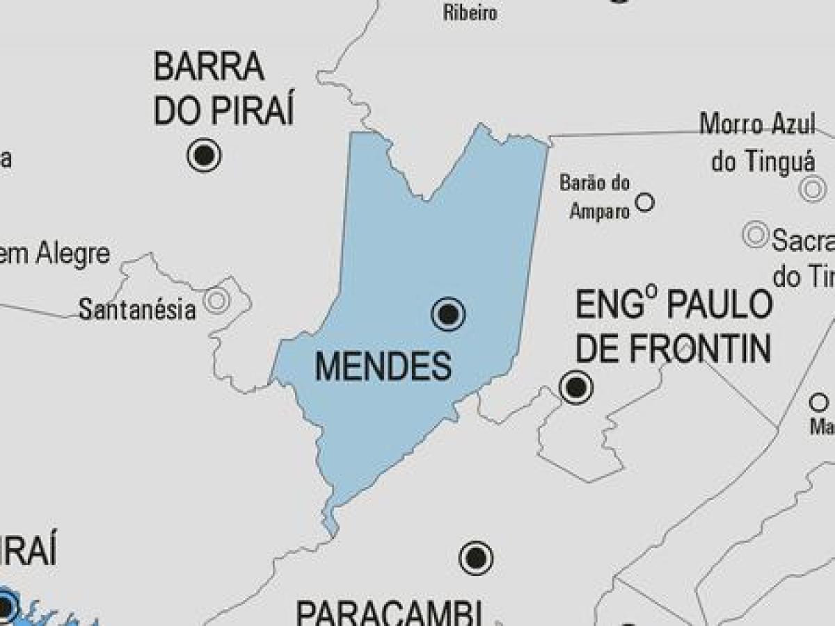 Kaart van Mendes gemeente