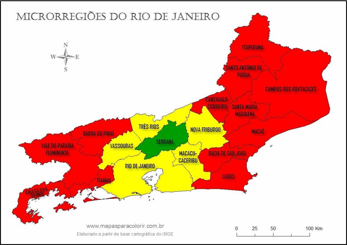 Kaart van micro-regio ' s Rio de Janeiro