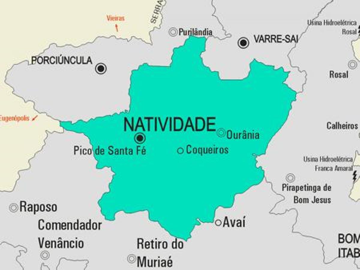 Kaart van de gemeente Natividade