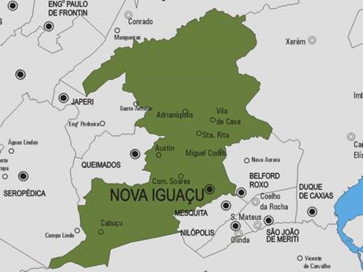 Kaart van Nova Iguaçu gemeente