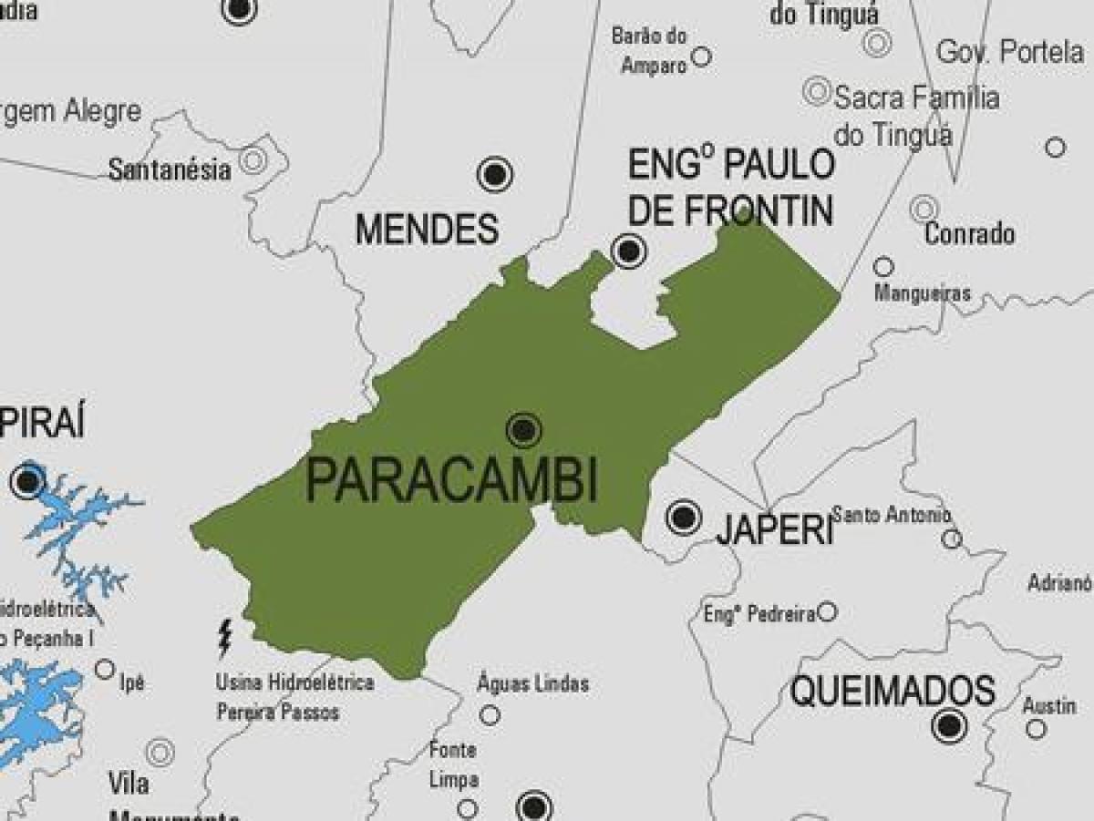 Kaart van de gemeente Paracambi