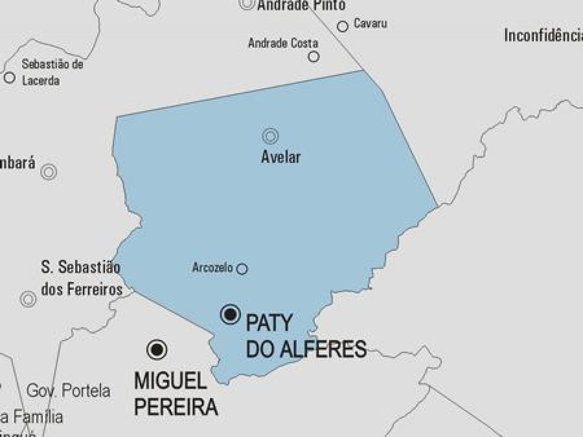 Kaart van Paty do Alferes gemeente