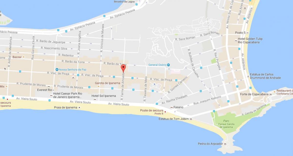 Kaart van het quartier homo-Rio de Janeiro