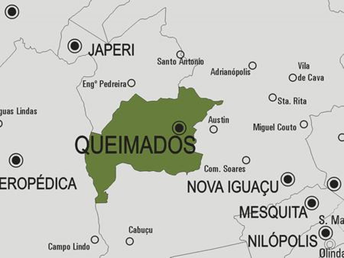 Kaart van de gemeente Queimados