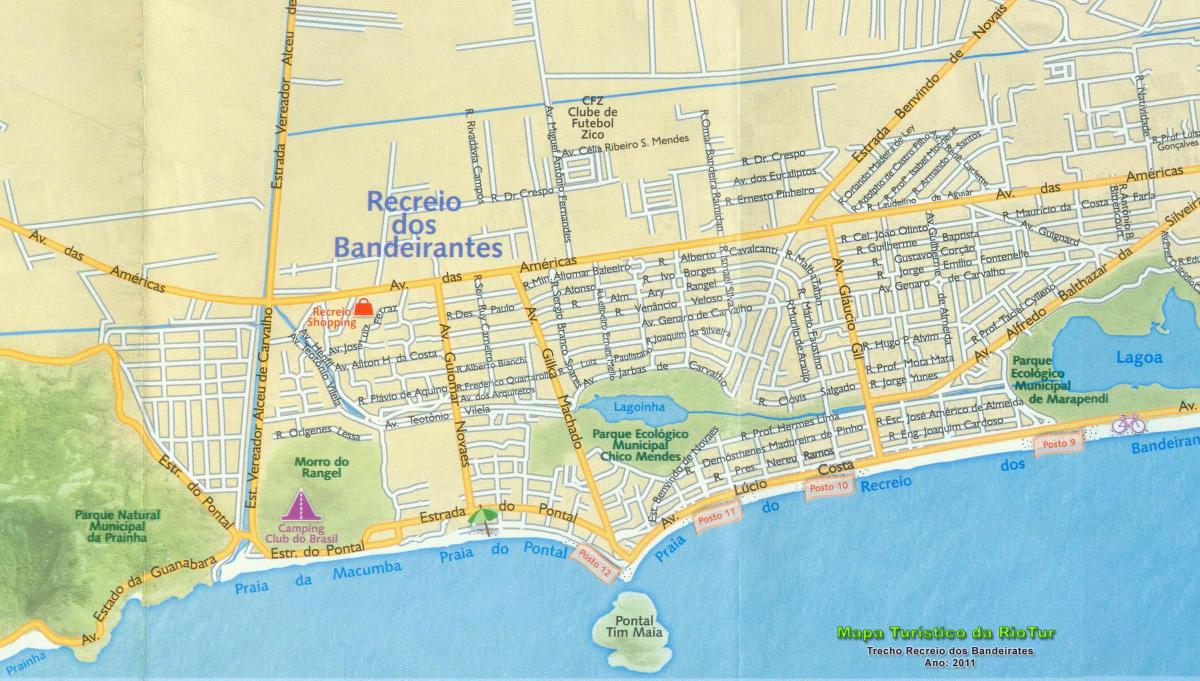 Kaart van het Recreio-strand