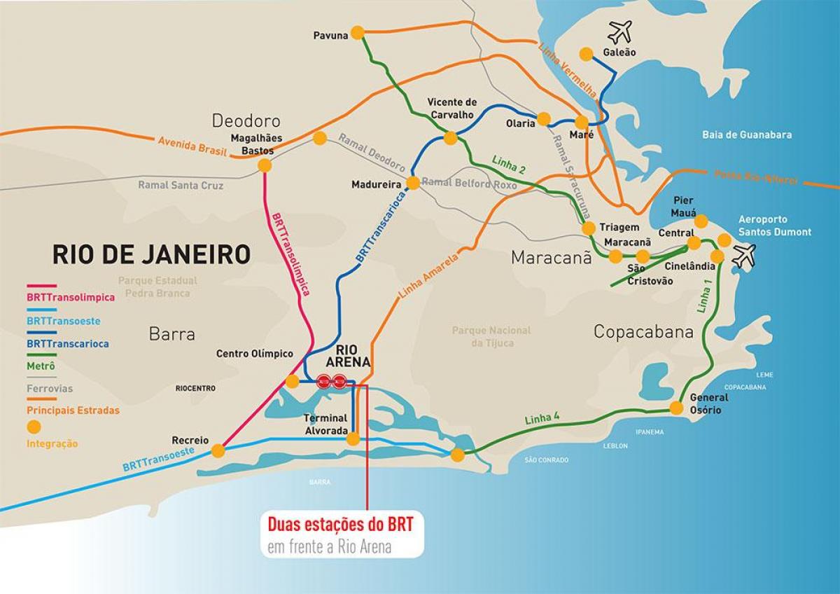 Kaart van Rio Arena locatie