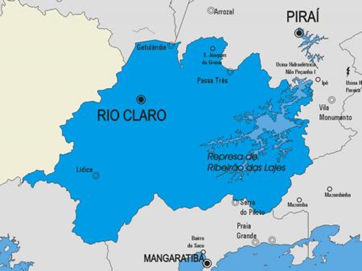 Kaart van Rio Claro gemeente