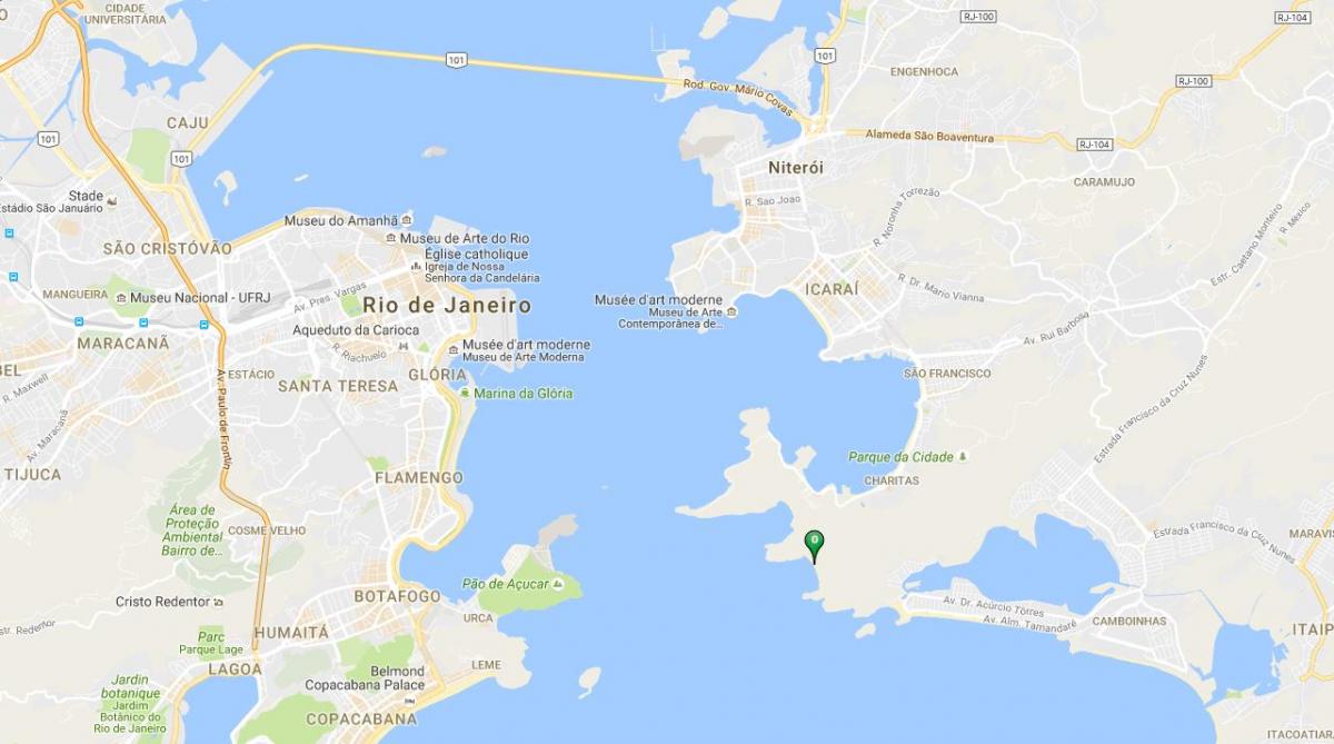 Kaart van het strand van Forte Imbuí
