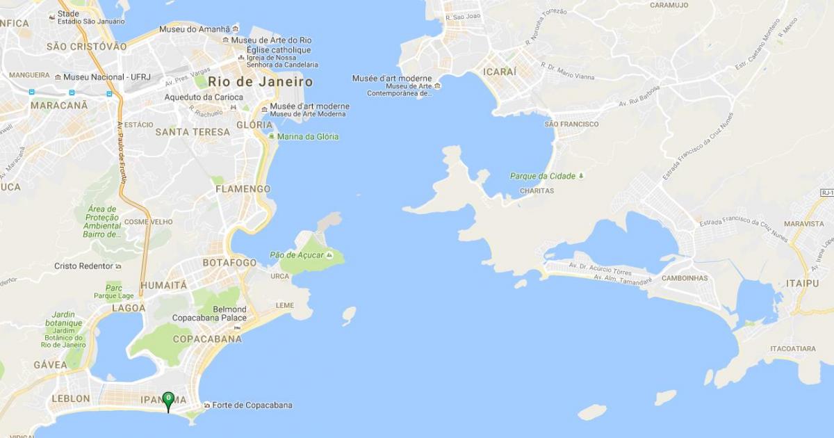 Kaart van het strand van Ipanema
