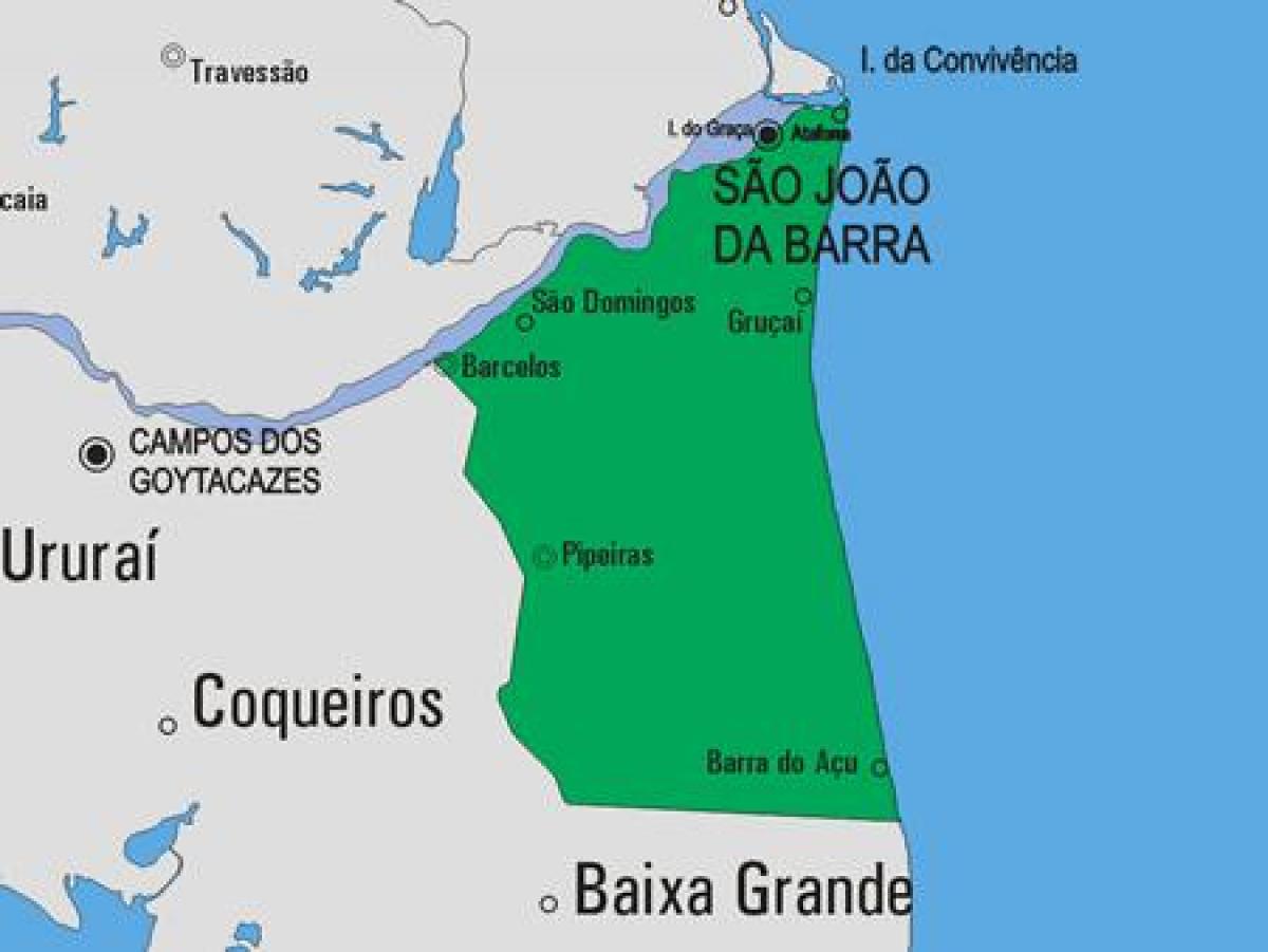 Kaart van São João da Barra gemeente