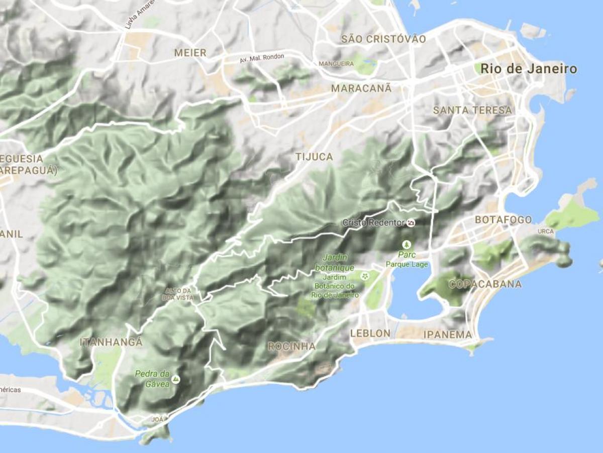 Kaart van opluchting Rio de Janeiro