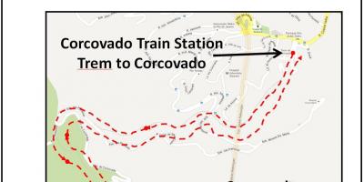 Kaart van Corcovado trein