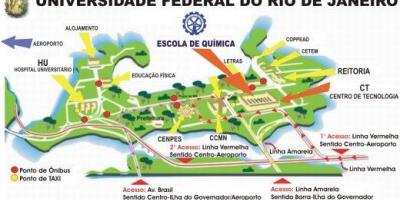 Kaart van de Federale universiteit van Rio de Janeiro