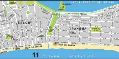 Kaart van het Ipanema-strand