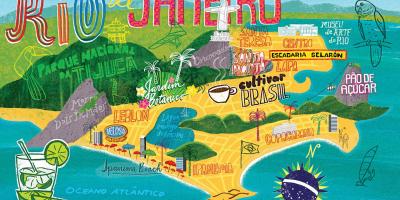 Kaart van Rio de Janeiro behang