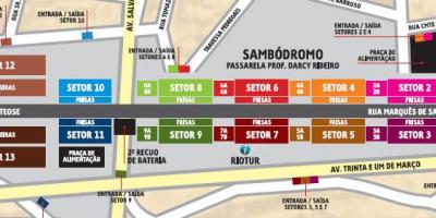 Kaart van Sambódromo