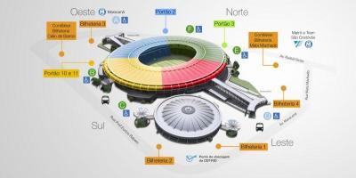 Kaart van het stadion Maracana