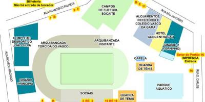 Kaart van het stadion van São Januário
