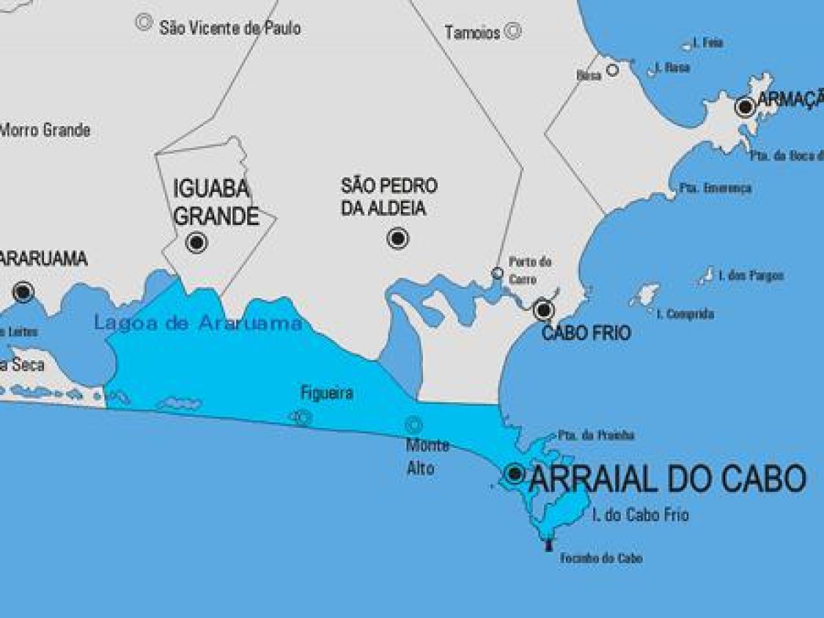 Kaart van Arraial do Cabo gemeente