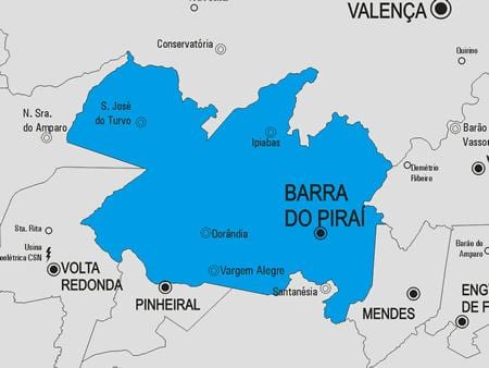 Kaart van Barra do Piraí gemeente