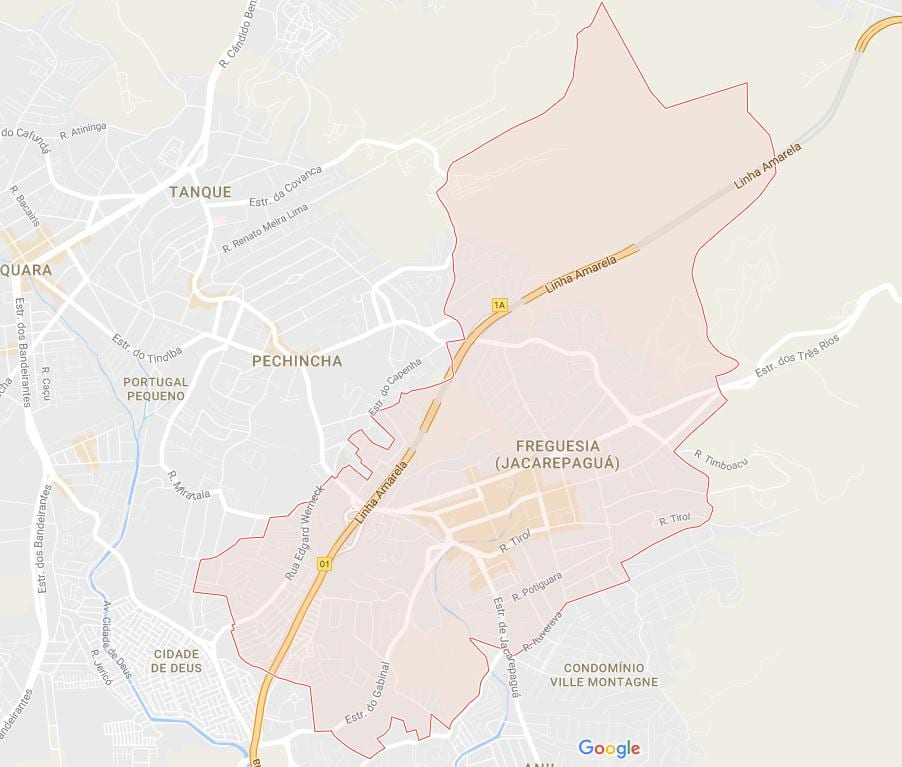 Kaart van frequesia de Jacarepaguá