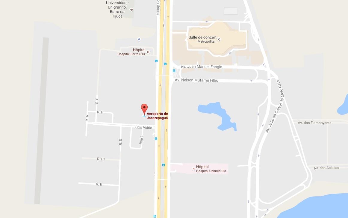 Kaart van Jacarepaguá-Roberto Marinho luchthaven