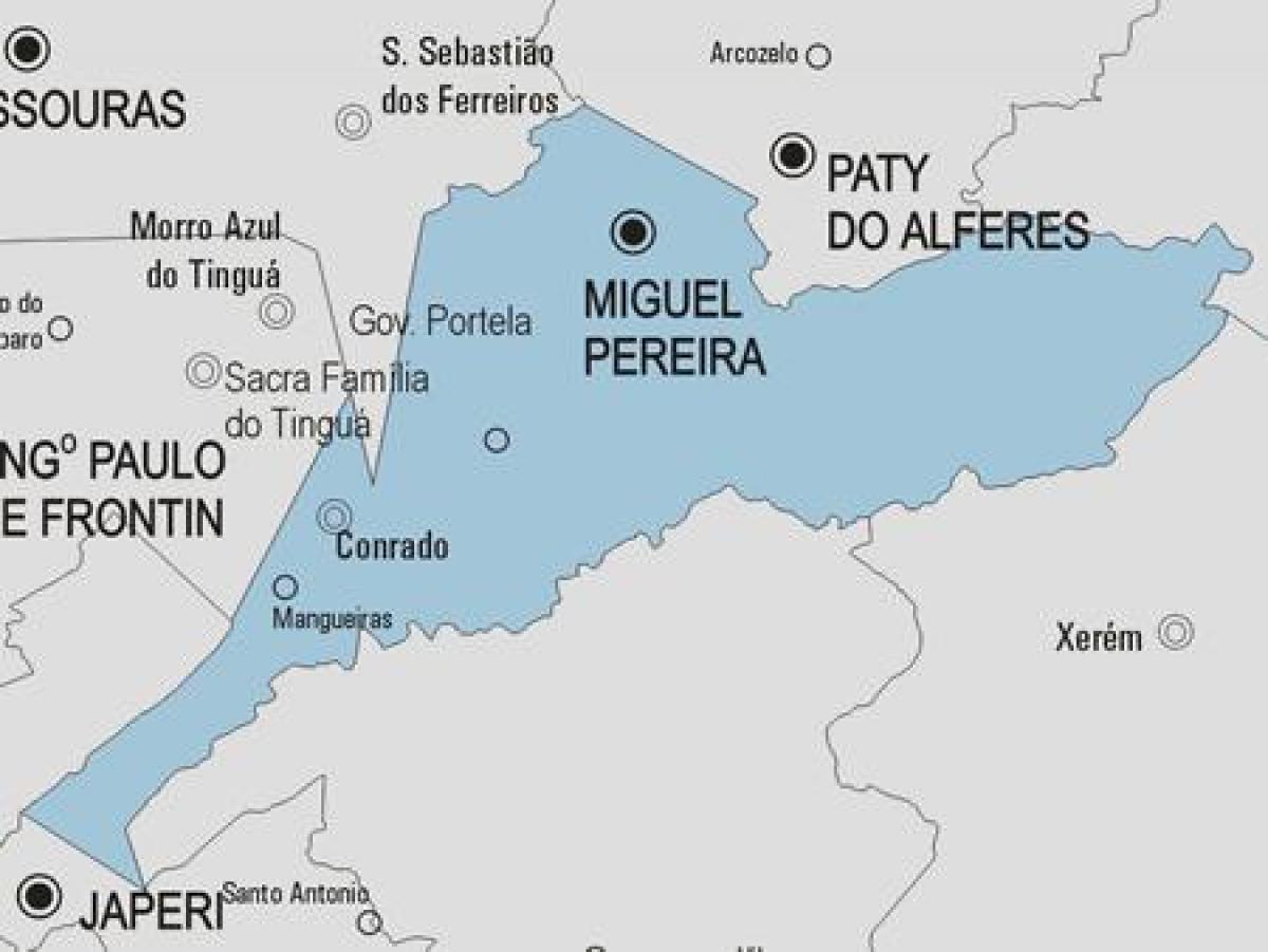 Kaart van Miguel Pereira gemeente