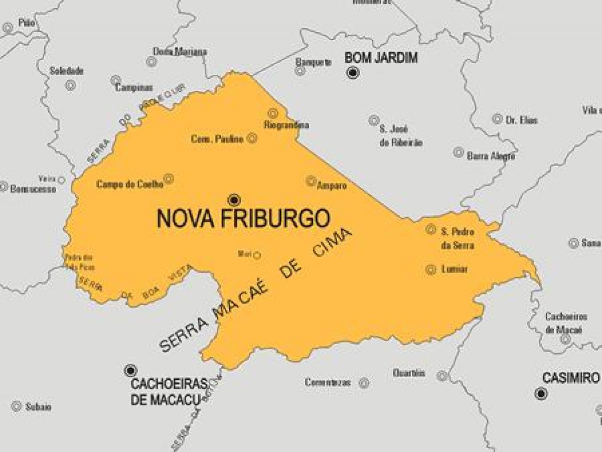 Kaart van Nova Friburgo gemeente