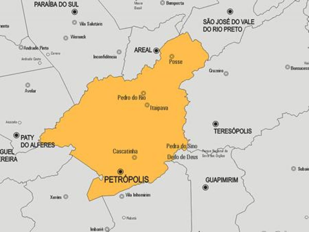 Kaart van Petrópolis gemeente
