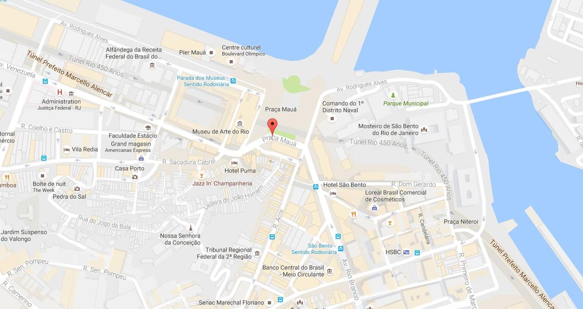 Kaart van het Praça Mauá