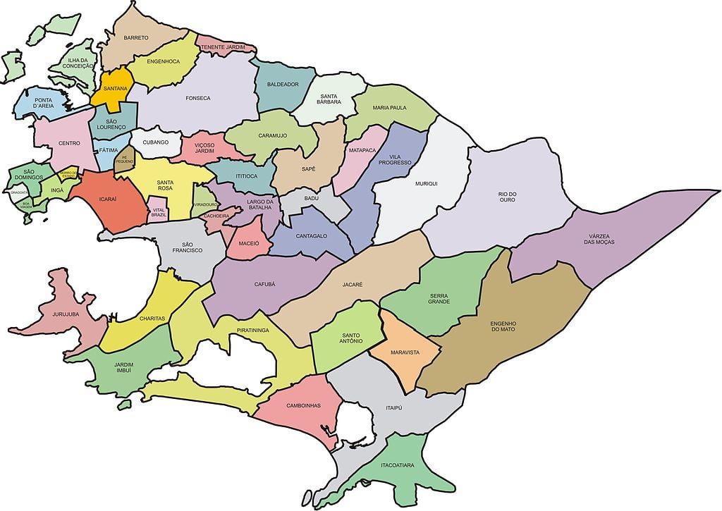 Kaart van Quartiers Niterói