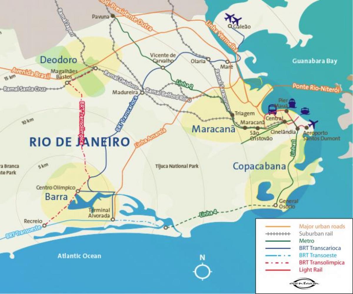 Kaart van Rio de Janeiro luchthavens