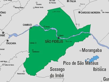 Kaart van São Francisco de Itabapoana gemeente