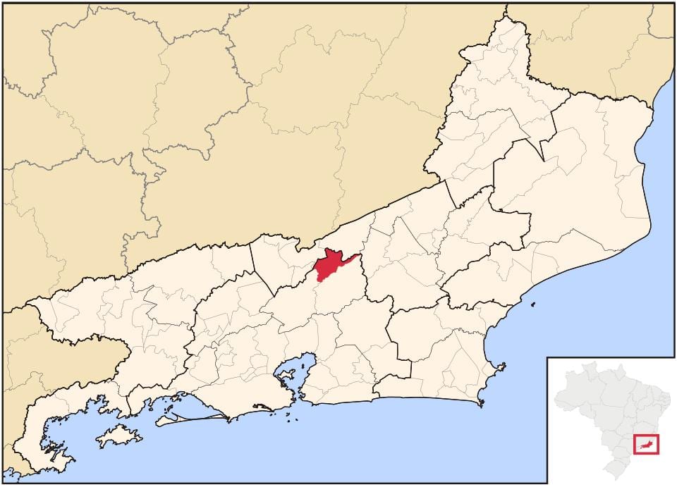 Kaart van São José do Vale do Rio Preto