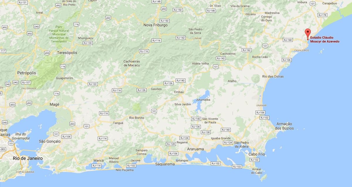Kaart van het stadion Cláudio Moacyr de Azevedo