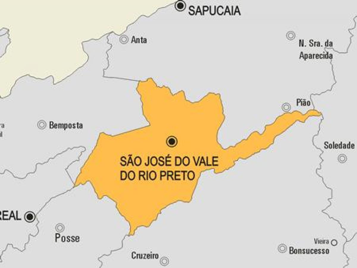 Kaart van São José do Vale do Rio Preto gemeente