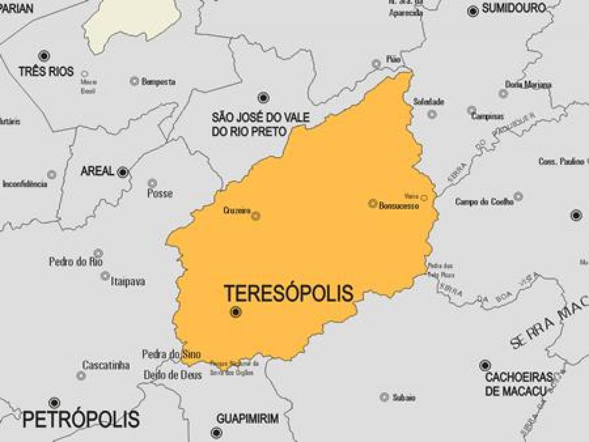Kaart van de gemeente Teresópolis