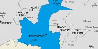 Kaart van Barra Mansa gemeente